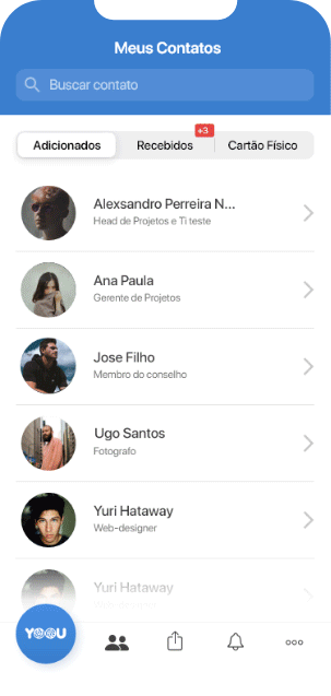 Envie seu cartão de visita de onde estiver.