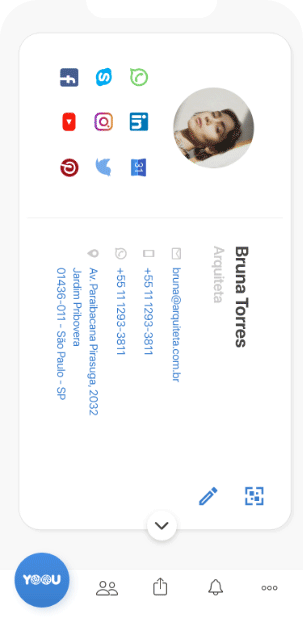 Compartilhe seu cartão de forma moderna e inteligente.